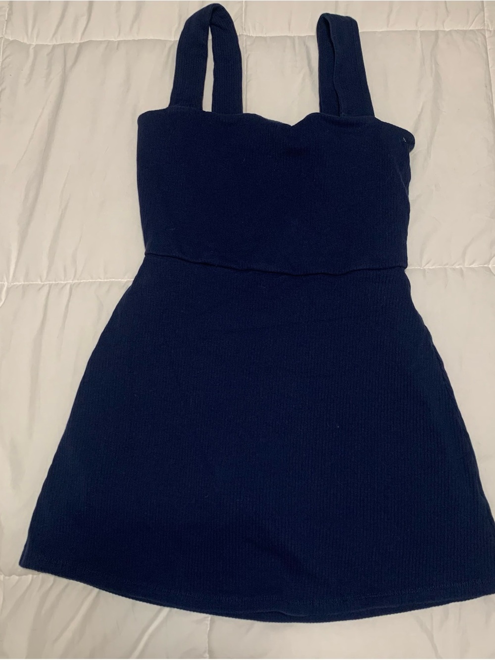 PINK Victoria's Secret Navy Ribbed Square-Neck Mini Dress